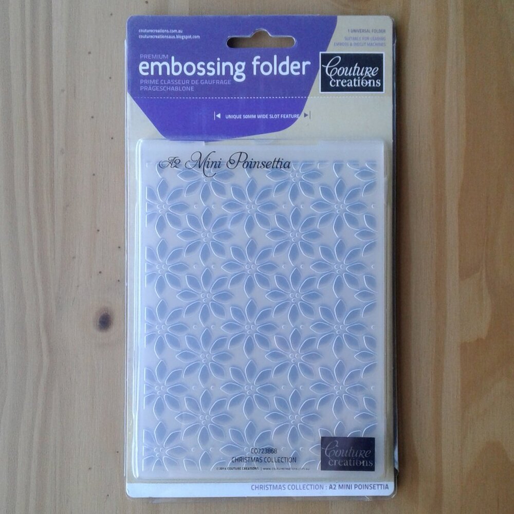 Couture Creations A2 Mini Poinsettia Embossing Folder CO723868